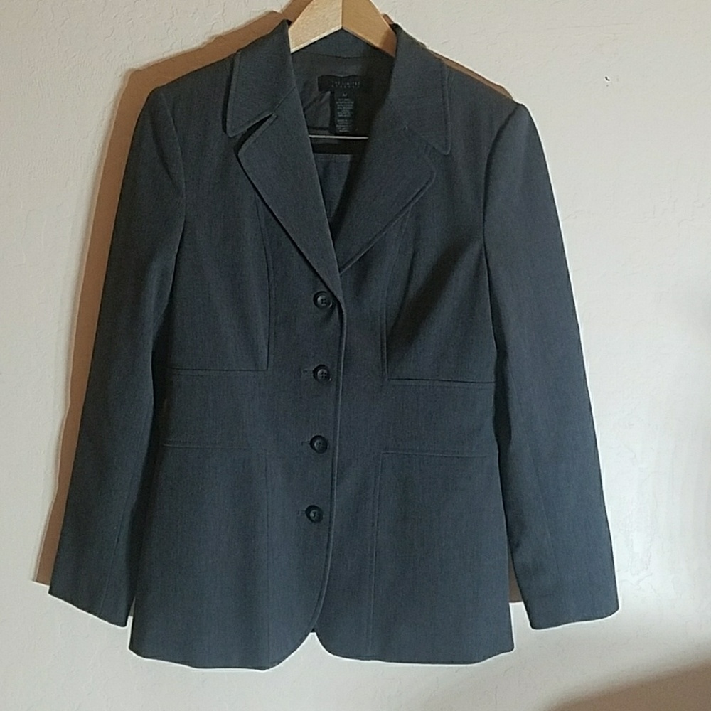 Gray The Limited Stretch Suit. Blazer & Skirt